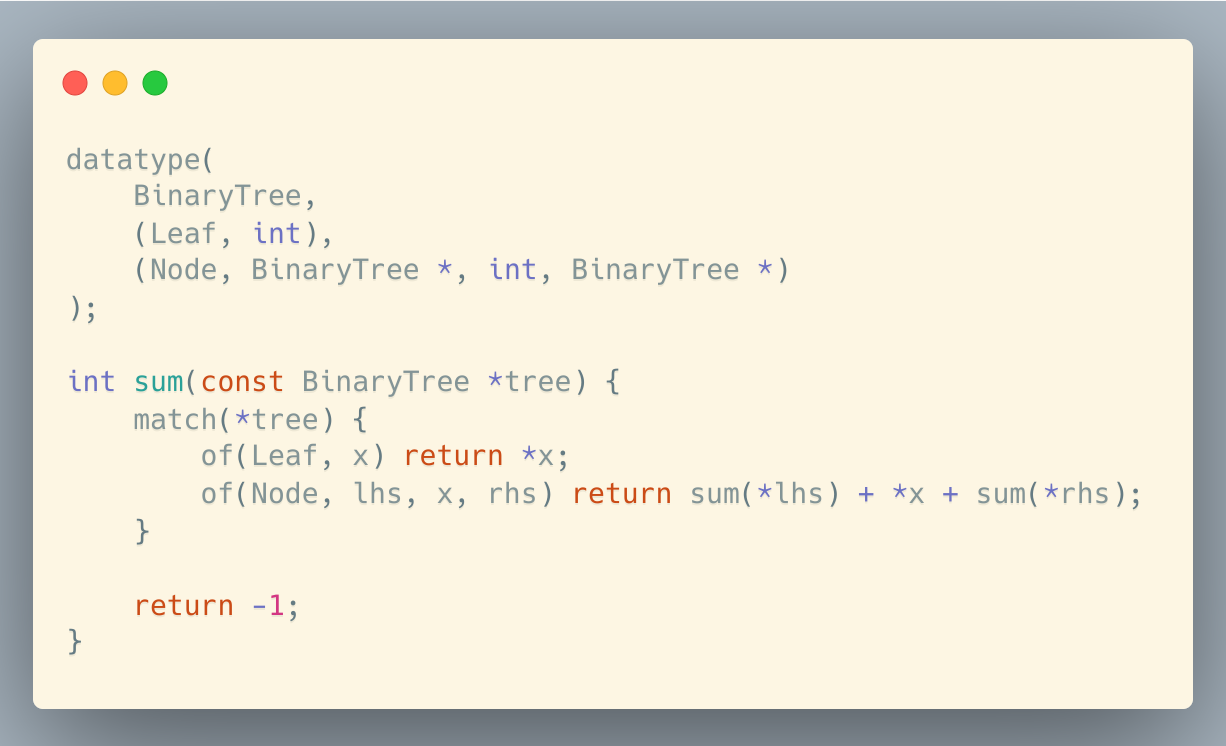 Datatype99二叉树求和示例