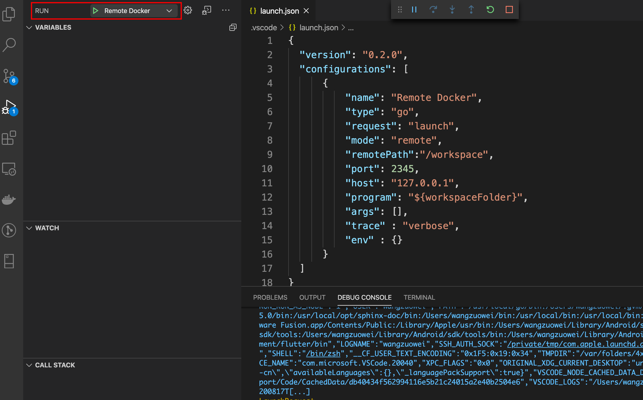 VSCode 调试面板