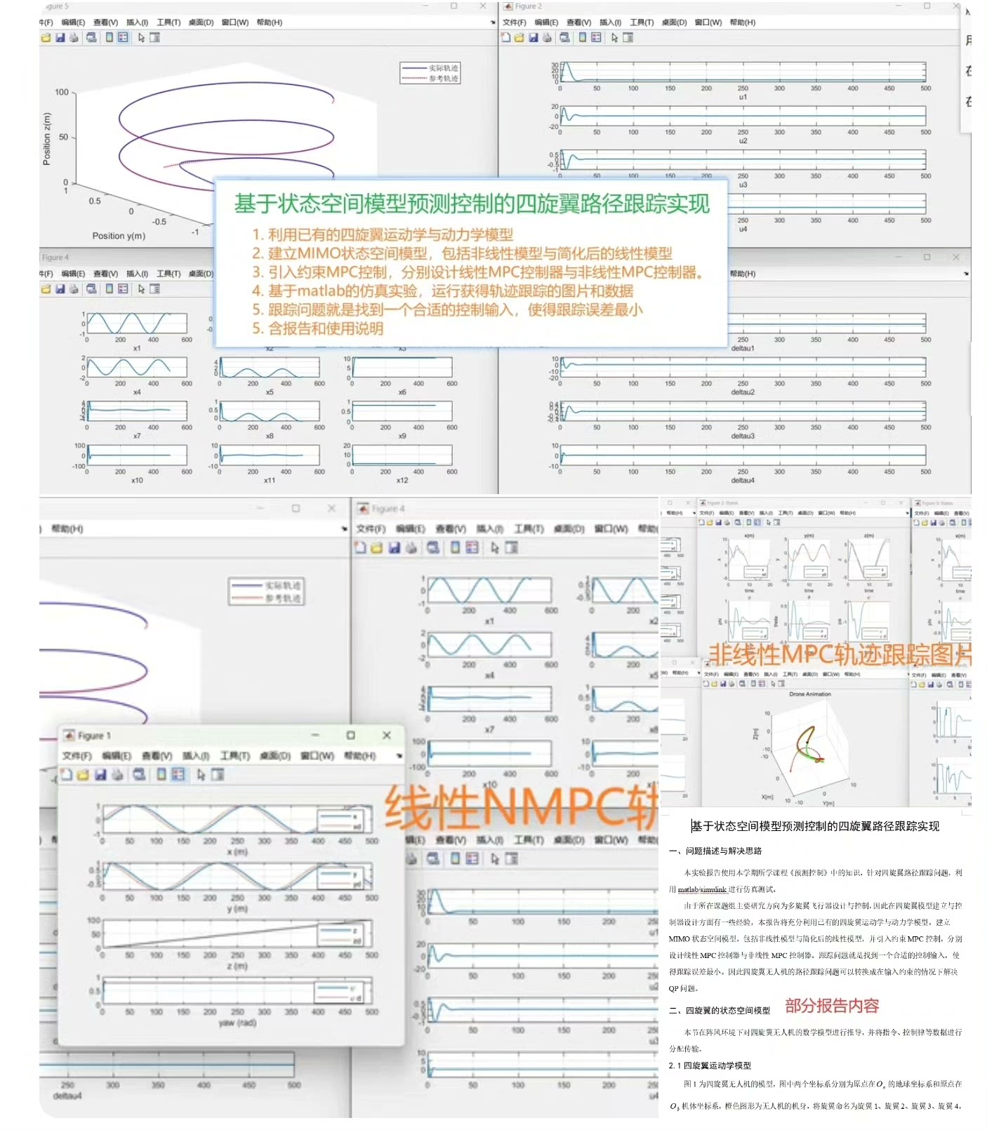 四旋翼轨迹跟踪仿真结果