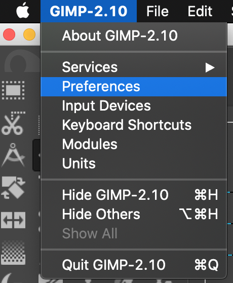 GIMP 首选项中的文件夹配置