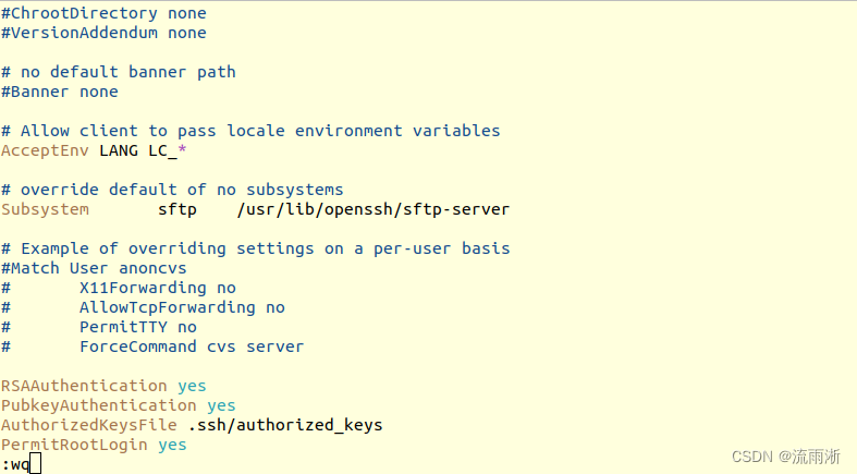 sshd_config changes