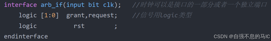 Interface port definition