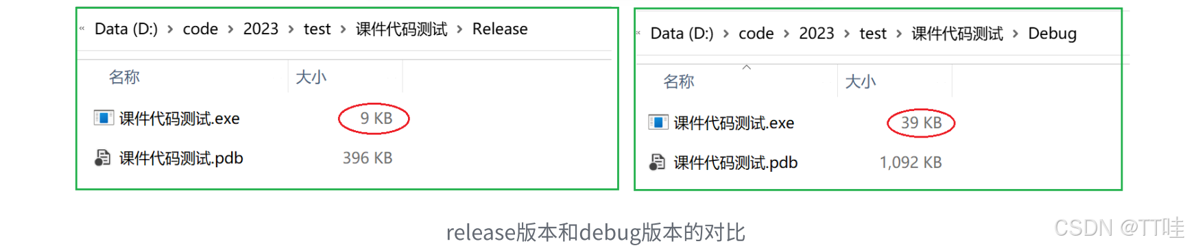Debug与Release体积对比
