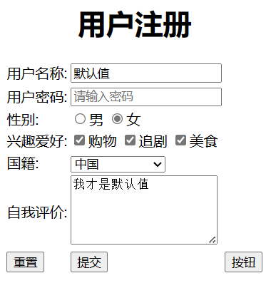 表单标签示例